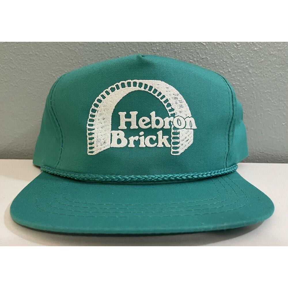 Vintage Hebron Bricks Snapback Teal Green Hat Ball Cap With Rope Yupoong